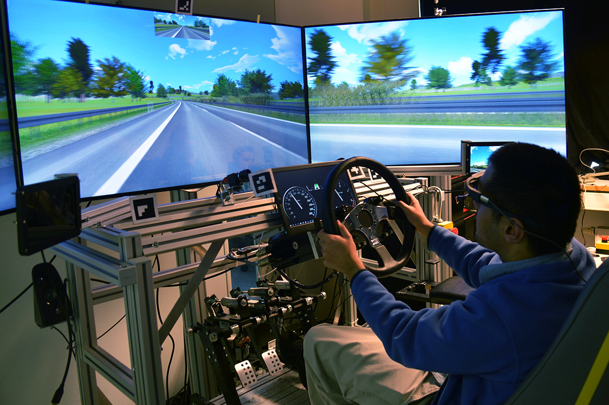 Eye Tracking used in a driving simulator.