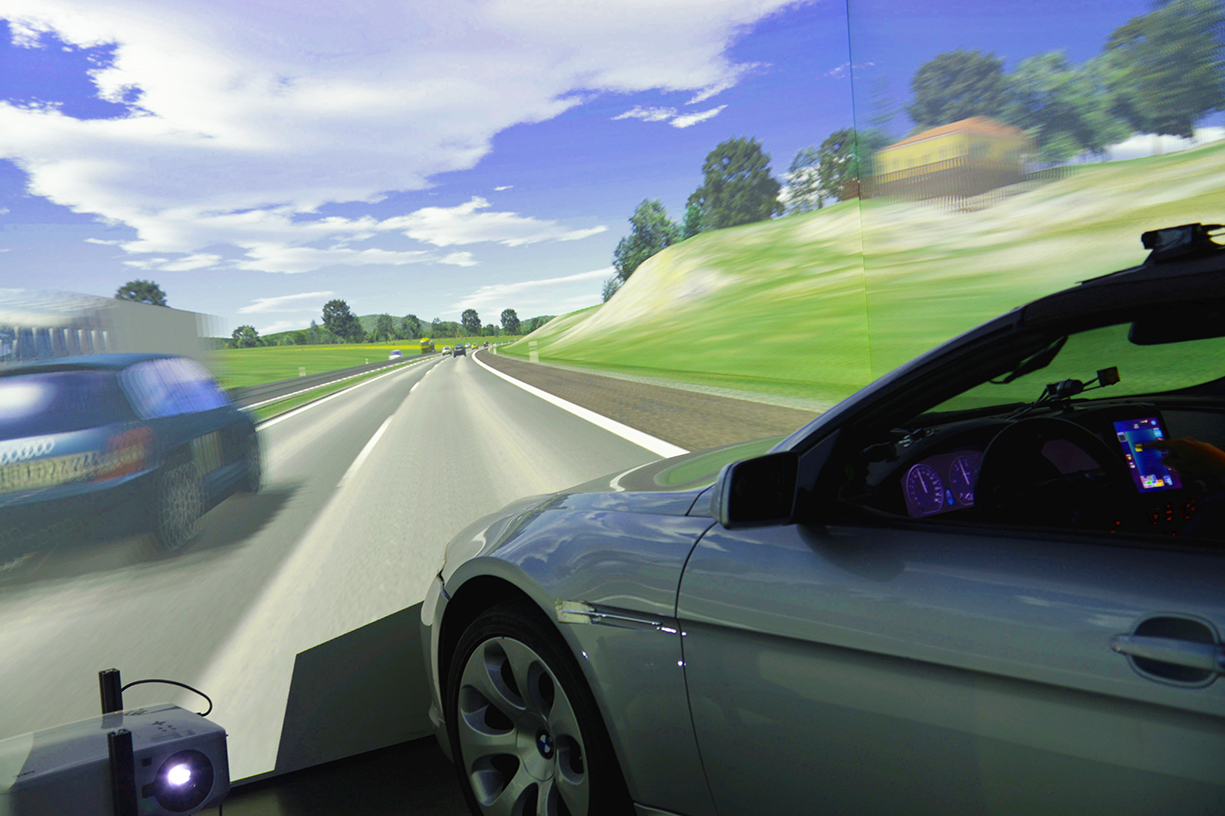 Simulation of a road with Virtual Reality.